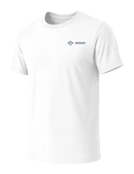 BELLA+CANVAS White Blend CVC Short Sleeve Tee w/QPWB Logo