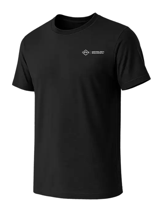 BELLA+CANVAS Black CVC Short Sleeve Tee w/QPWB Logo