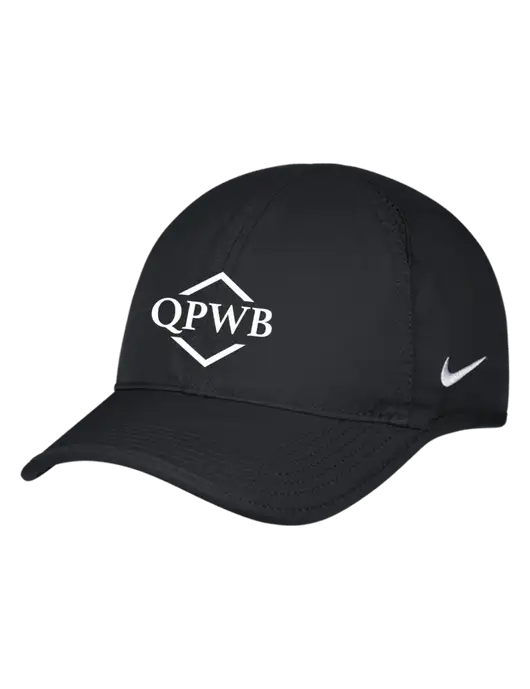 Nike Black Featherlight Cap w/QPWB Logo