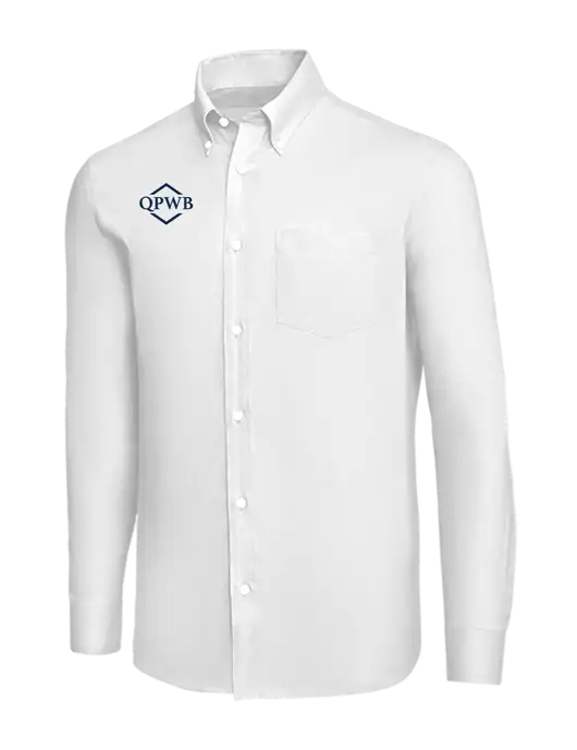 Brooks Brothers White Wrinkle-Free Stretch Nailhead Shirt w/QPWB Logo