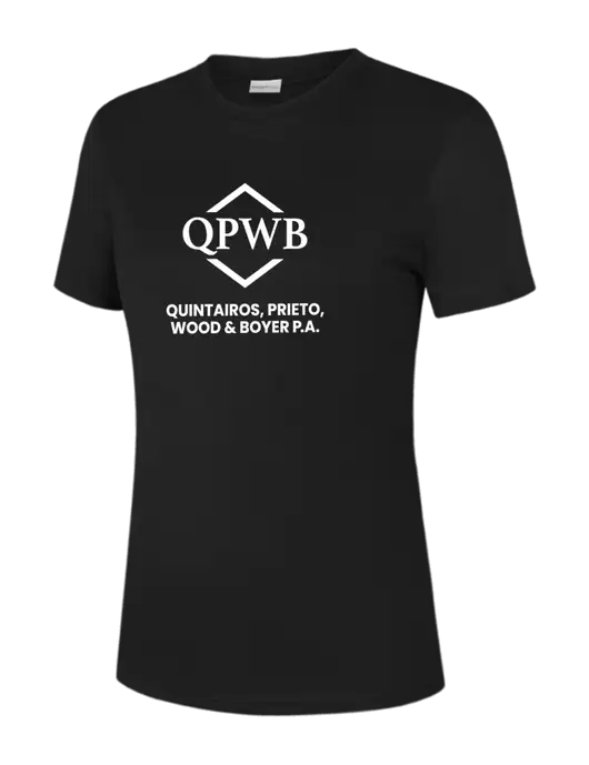 Womens Black PosiCharge Competitor Tee w/QPWB Logo
