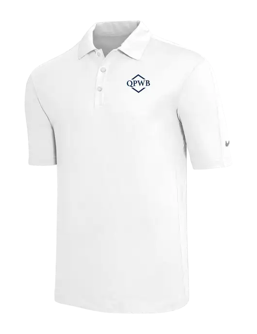 Nike White Tech Sport Dri-FIT Polo w/QPWB Logo