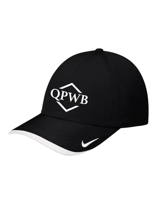 Nike Black/White Dri-FIT Perforated Performance Cap w/QPWB Logo
