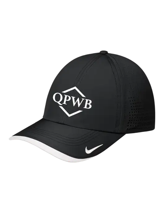 Nike Black/White Dri-FIT Perforated Performance Cap w/QPWB Logo