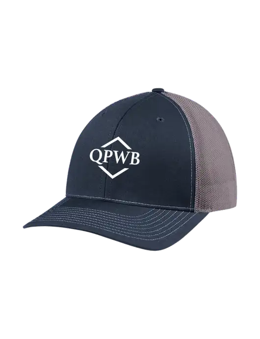 Richardson Adjustable Snapback Original 112 Trucker Cap Navy w/Charcoal Mesh w/QPWB Logo