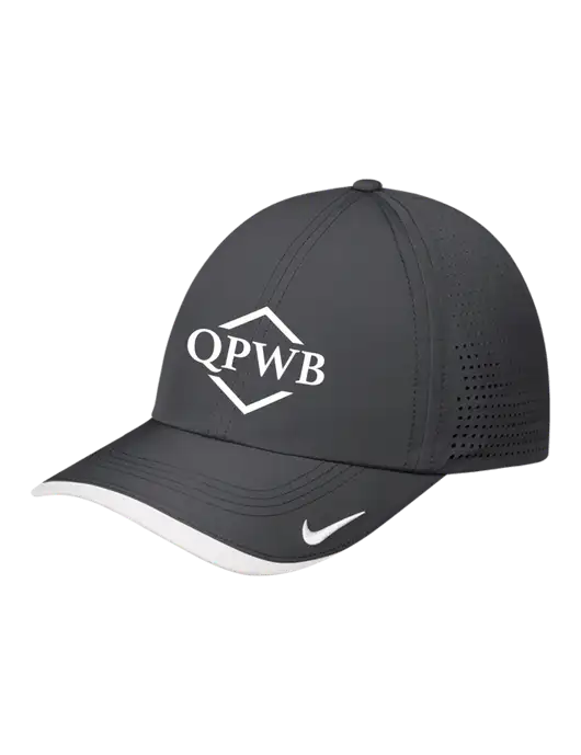 Nike Dark Grey/White Dri-FIT Perforated Performance Cap w/QPWB Logo