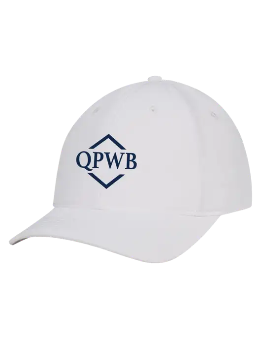 White Nylon Twill Performance Cap w/QPWB Logo
