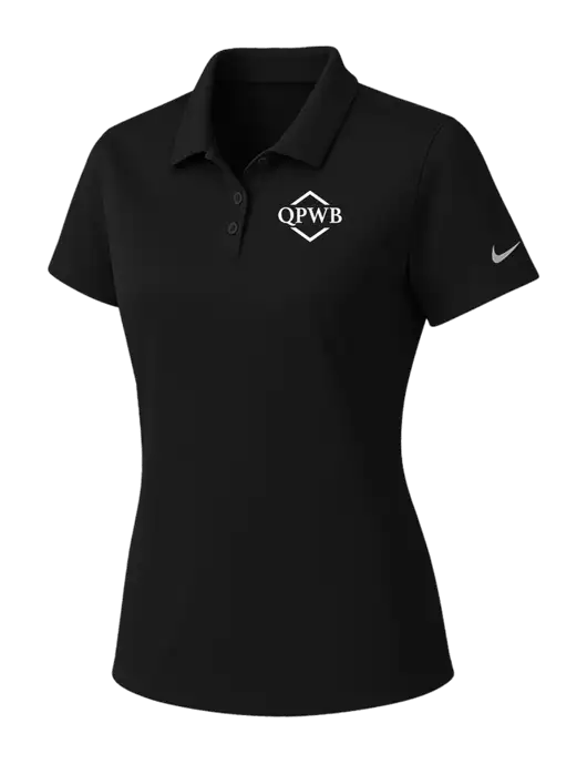 Nike Womens Black Dry Essential Solid Polo w/QPWB Logo