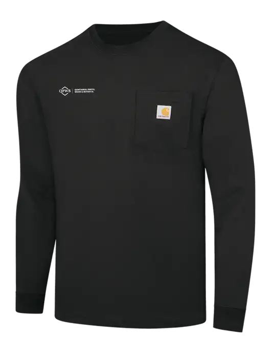 Carhartt Black Workwear Pocket Long Sleeve T-Shirt w/QPWB Logo