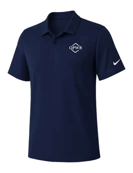 Nike Navy Dry Essential Solid Polo w/QPWB Logo