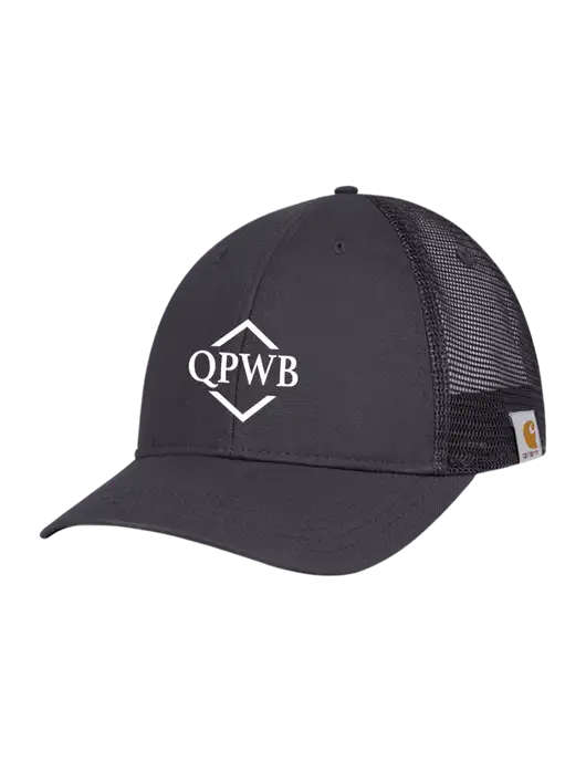 Carhartt Dark Grey Canvas Trucker Cap w/QPWB Logo