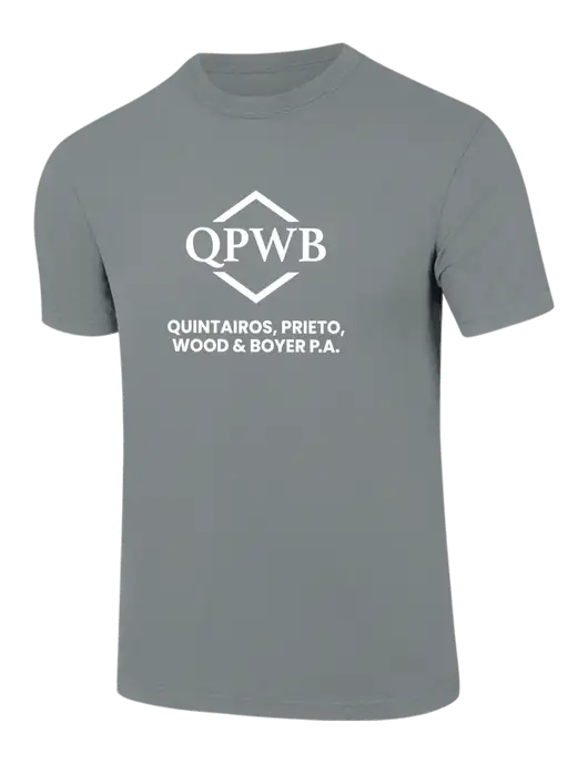 Comfort Colors 6.1 oz Medium Grey Heavyweight Ring Spun T-Shirt w/QPWB Logo