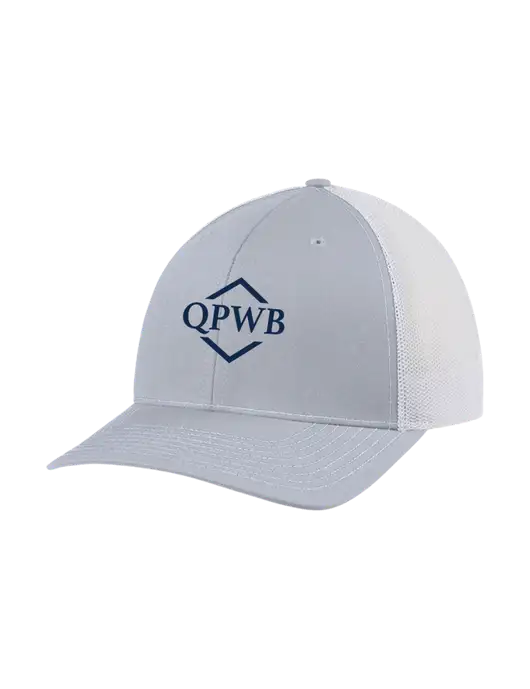 Richardson Adjustable Snapback Original 112 Trucker Cap Light Heather Grey w/White Mesh w/QPWB Logo