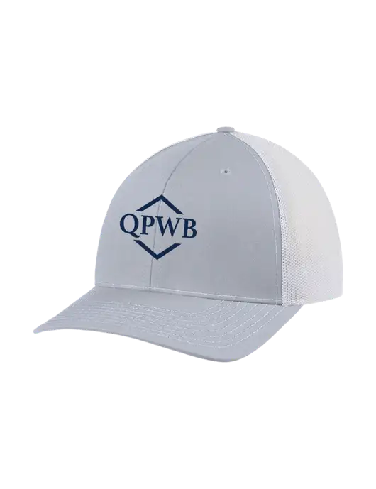 Richardson Adjustable Snapback Original 112 Trucker Cap Light Heather Grey w/White Mesh w/QPWB Logo