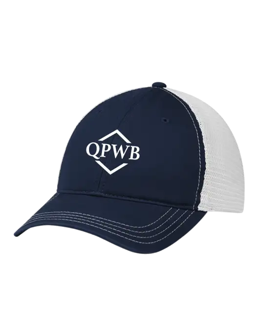 Richardson 111 Garment Washed Trucker Cap Navy w/White Mesh w/QPWB Logo