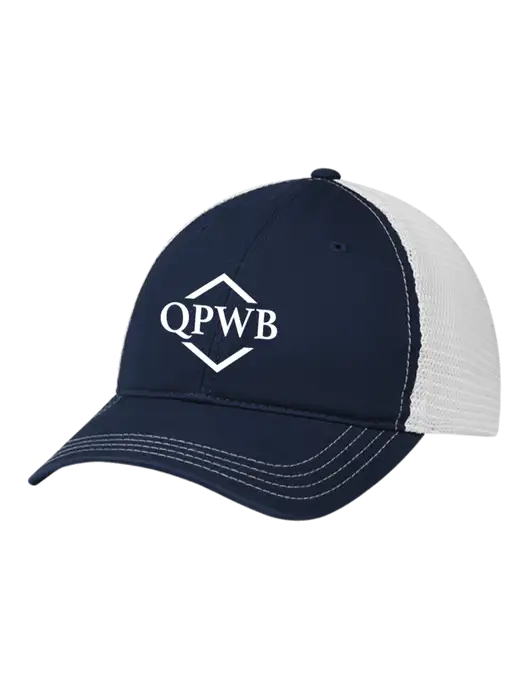 Richardson 111 Garment Washed Trucker Cap Navy w/White Mesh w/QPWB Logo