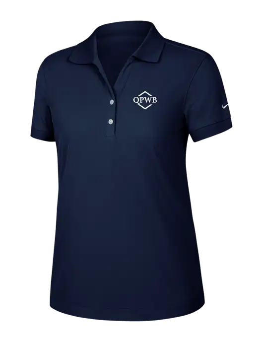 Nike Womens Dri-FIT Classic Dark Navy Polo w/QPWB Logo