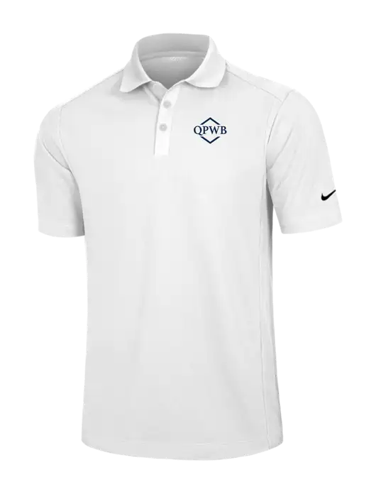 Nike White Dri-FIT Classic Polo w/QPWB Logo