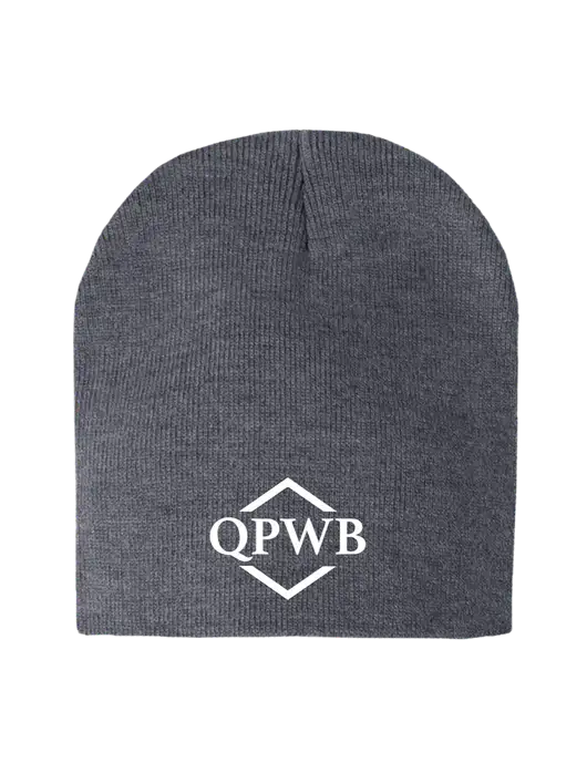 Dark Grey Heather Element Knit Beanie w/QPWB Logo