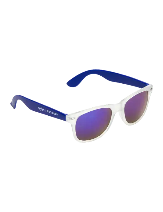 Key West Blue Mirrored Sunglasses w/QPWB Logo