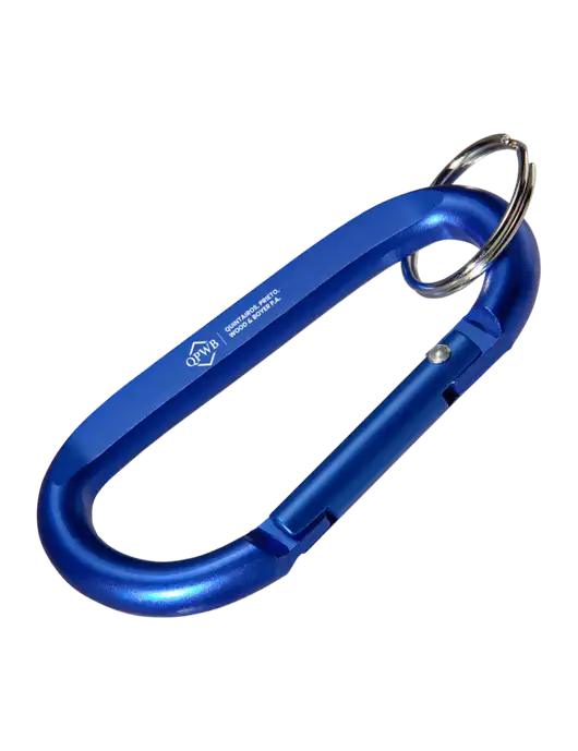Blue Carabiner & Key Ring w/QPWB Logo