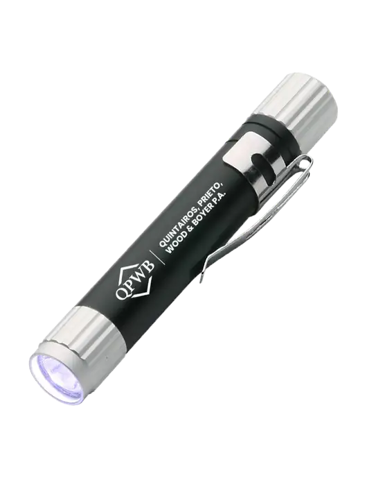 Black Aluminum LED Penlight w/QPWB Logo