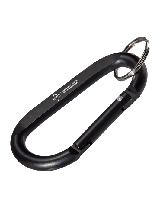 Black Carabiner & Key Ring w/QPWB Logo