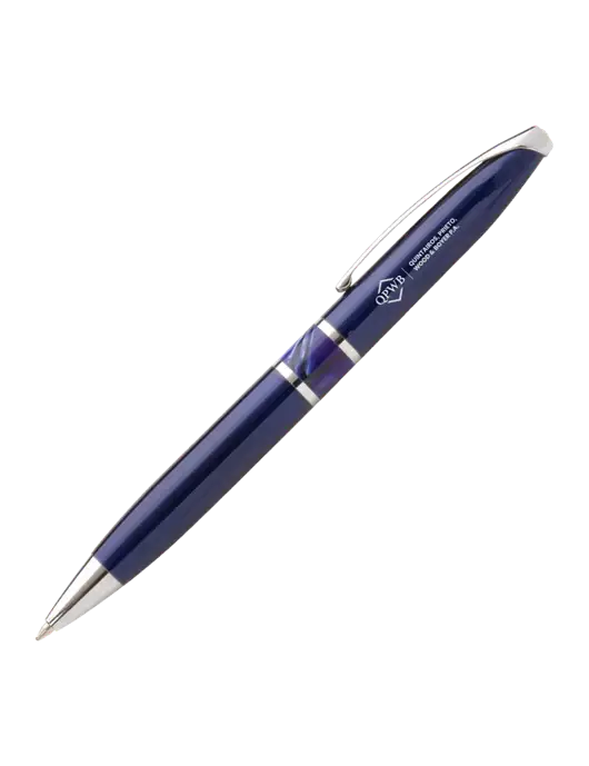 Illusion Navy Pen - Black Ink w/QPWB Logo