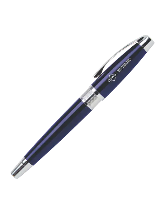Masscotti Navy Rollerball Pen - Black Ink w/QPWB Logo