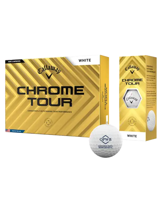 Callaway Chrome Tour Golf Balls 12/pkg w/QPWB Logo